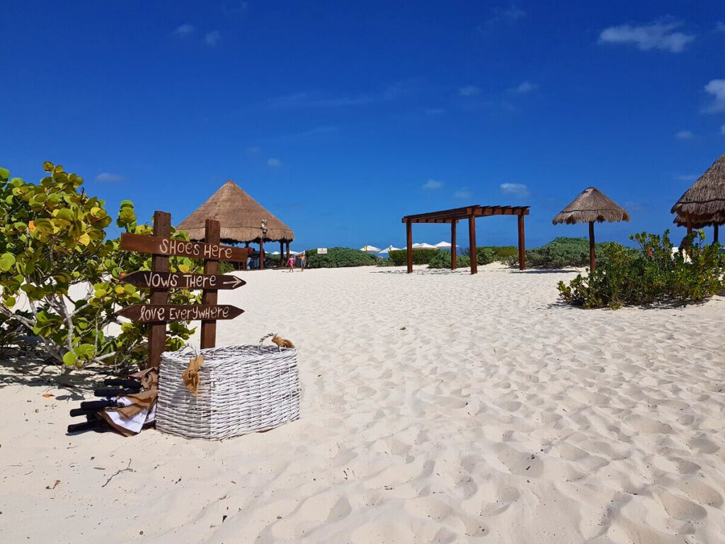 Resort beach area used as a wedding venue