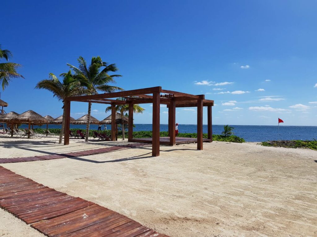Ocean front wooden gazebo for weddings