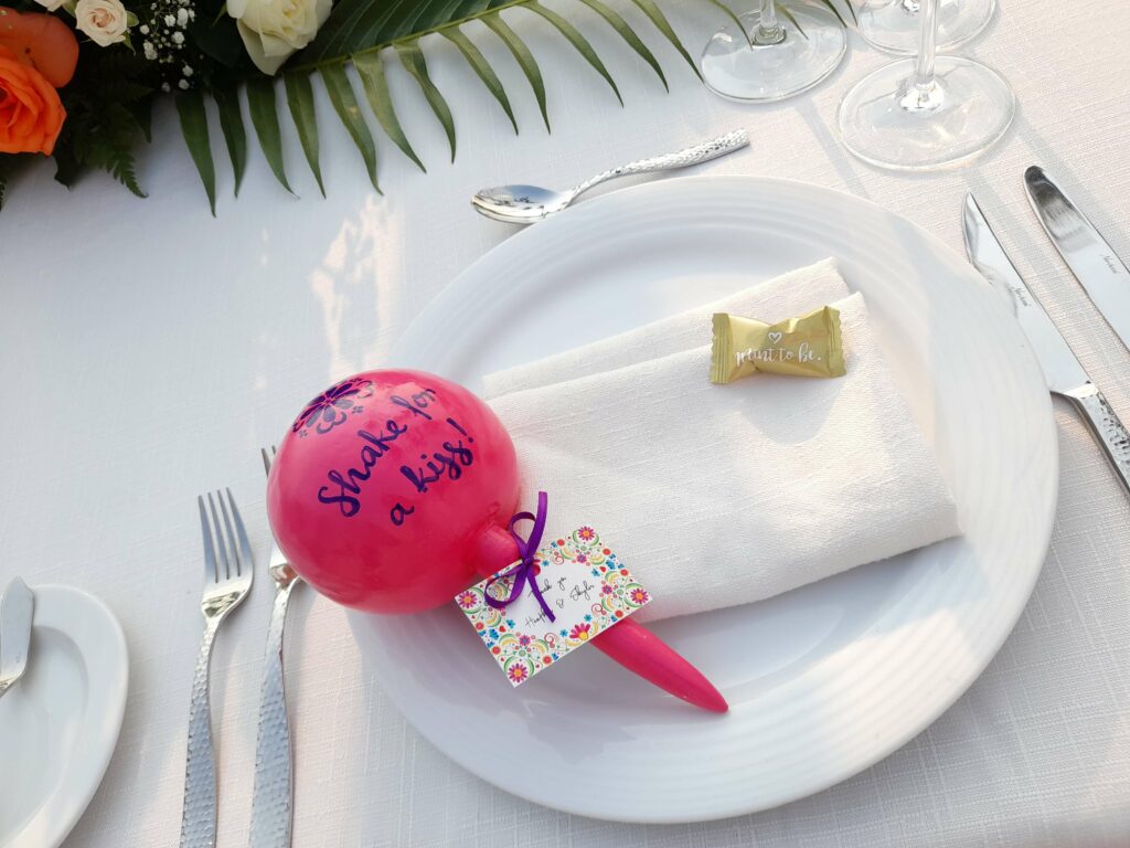 Custom made Maracas as a perk from a Destination Wedding Travel Agent