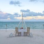 Romantic beach dinner at Dreams Flora