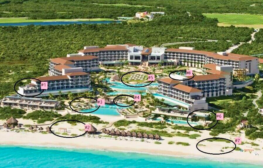 Aerial view of the Dreams Playa Mujeres resort
