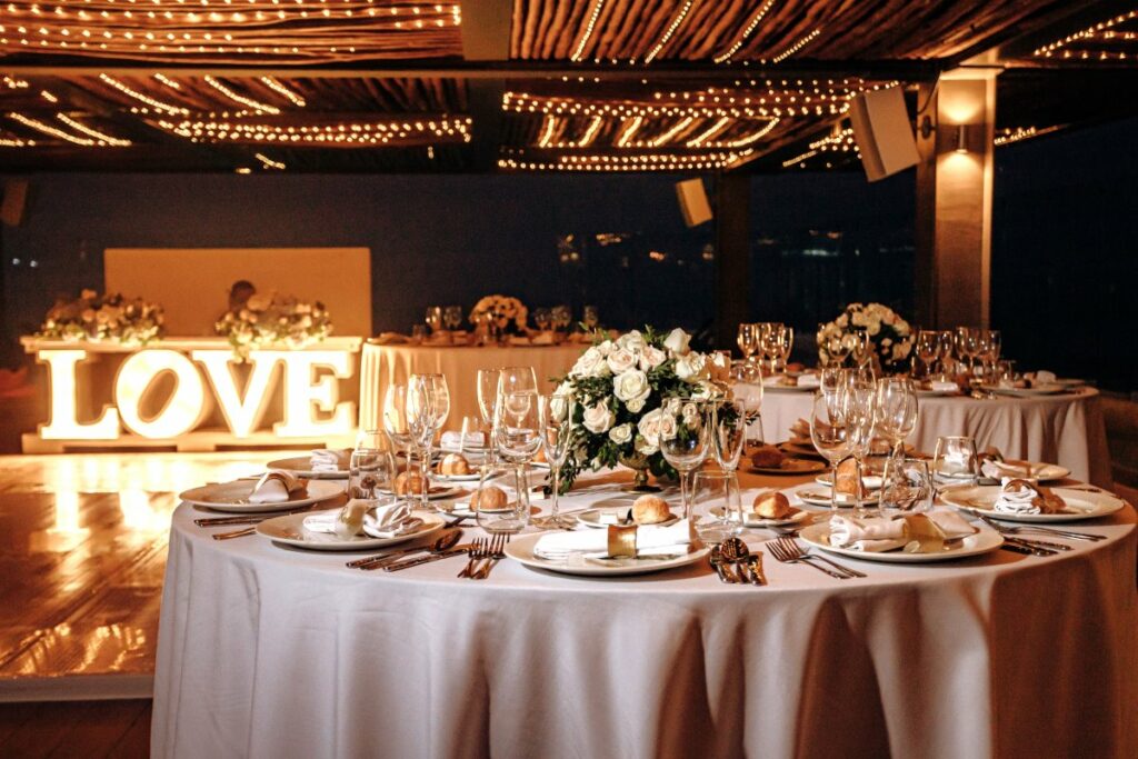 rooftop wedding reception at a beach wedding resort in cancun
