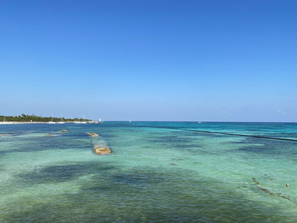 Crystal-clear beach at maroma beach in cancun