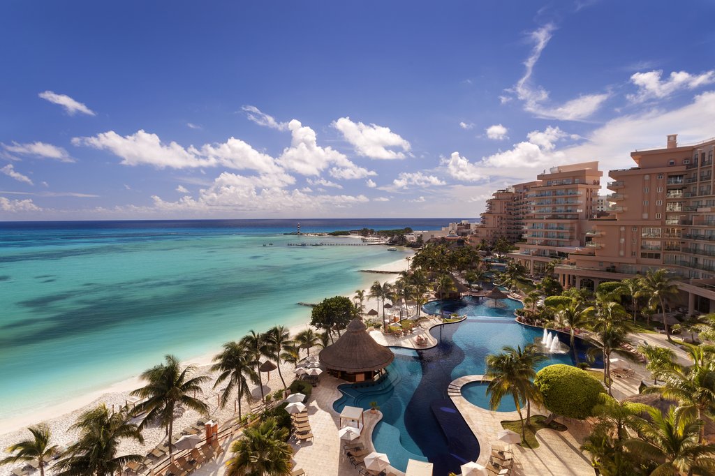 aerial view of grand fiesta americana condesa cancun