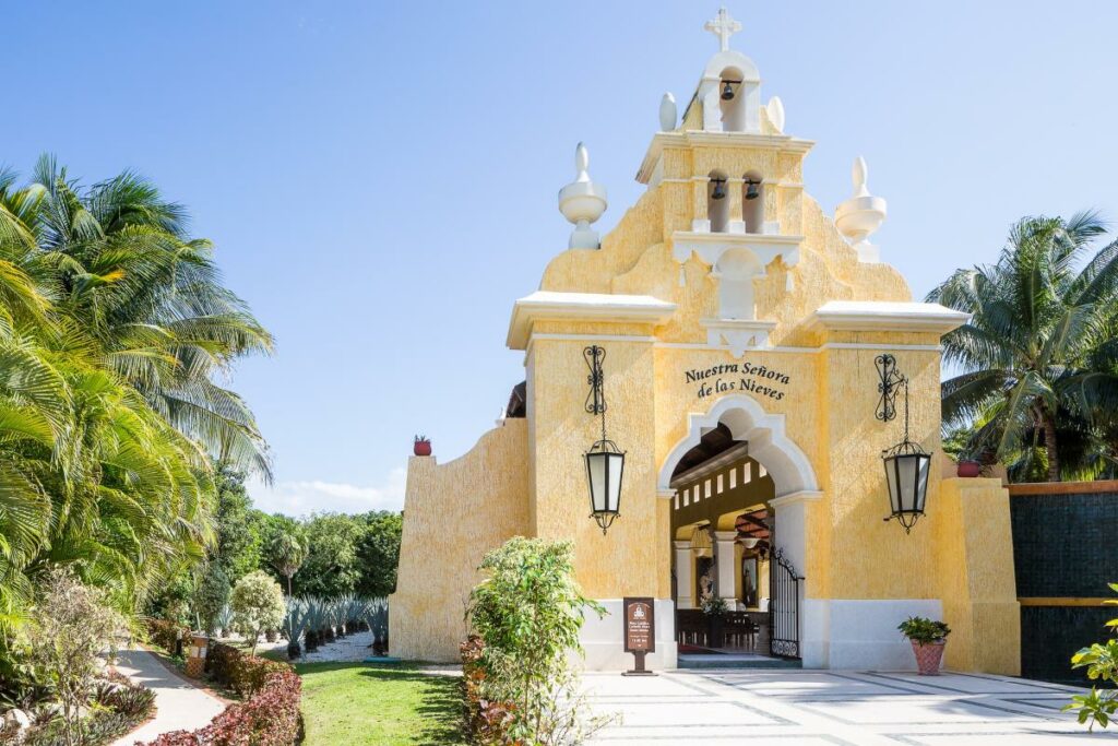 chapel for catholic wedding ceremonies at an all inclusive beach resort in the riviera maya