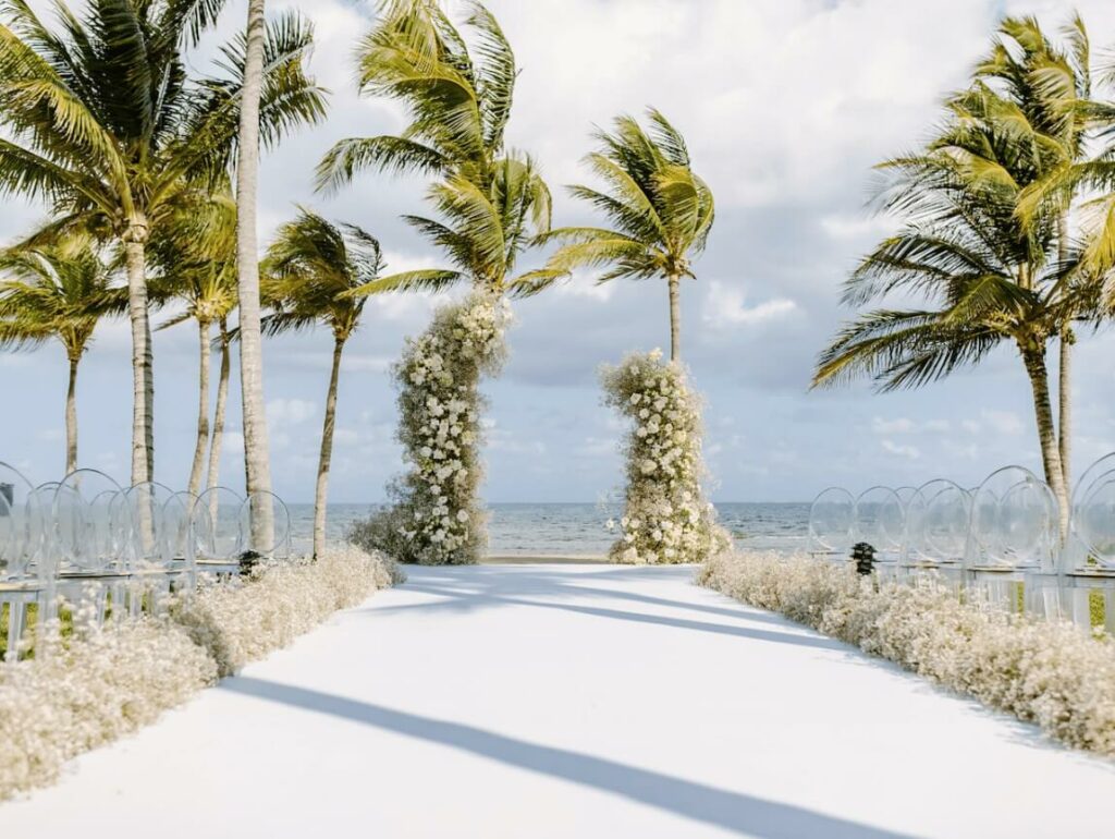 beach wedding at the grand velas all-inclusive wedding resort
