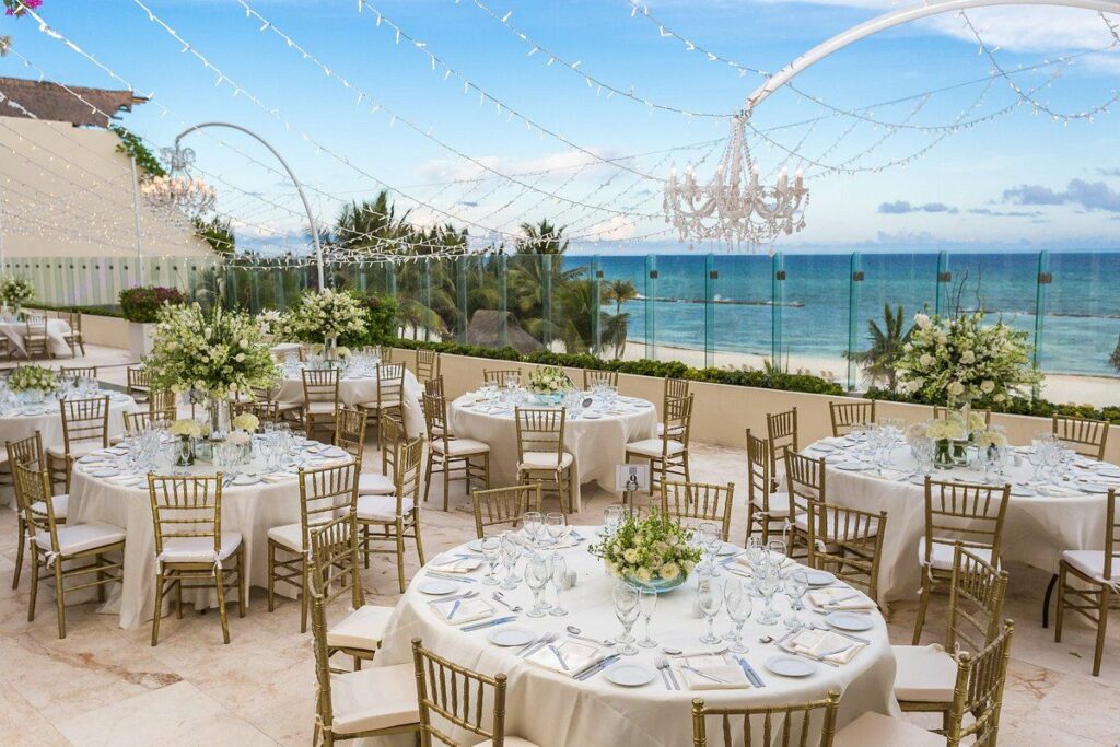 grand velas riviera maya wedding terrace with ocean view