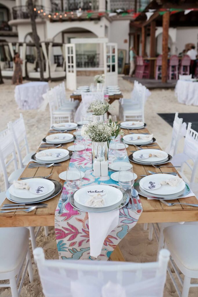 diy wedding decor at a beach destination wedding