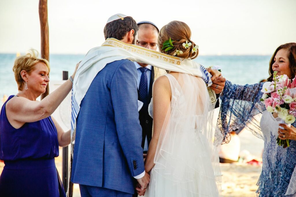 Jewish beach wedding ceremony