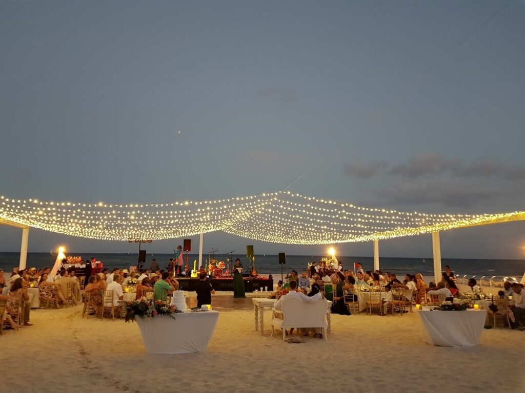 large wedding group beach destination wedding