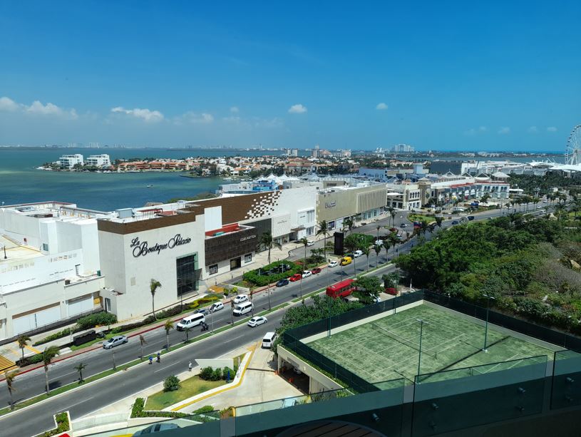 View of shopping mall from hotel