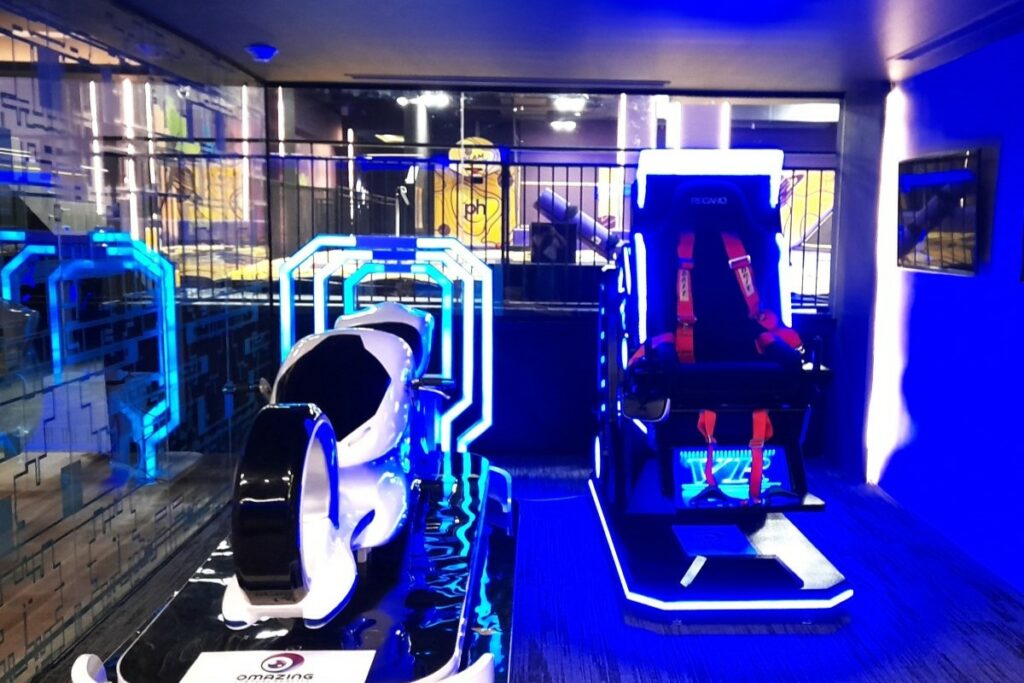 arcade area with simulators at planet hollywood cancun resort
