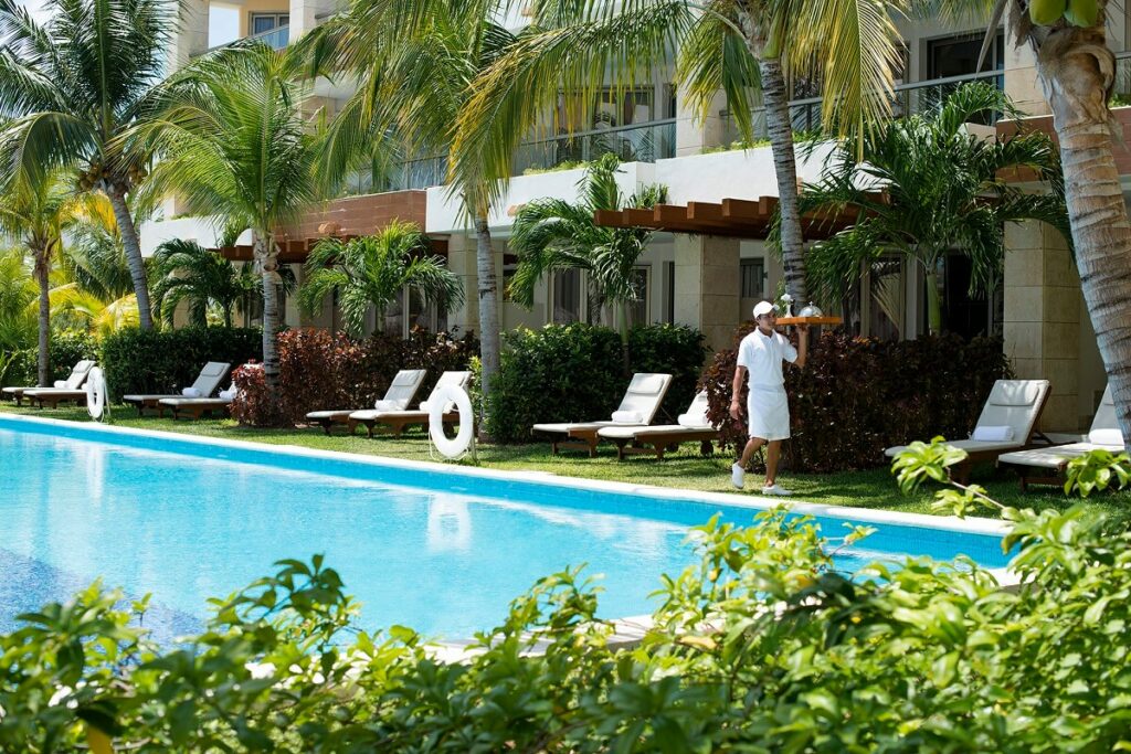 lazy river and loungers at Excellence Playa Mujeres