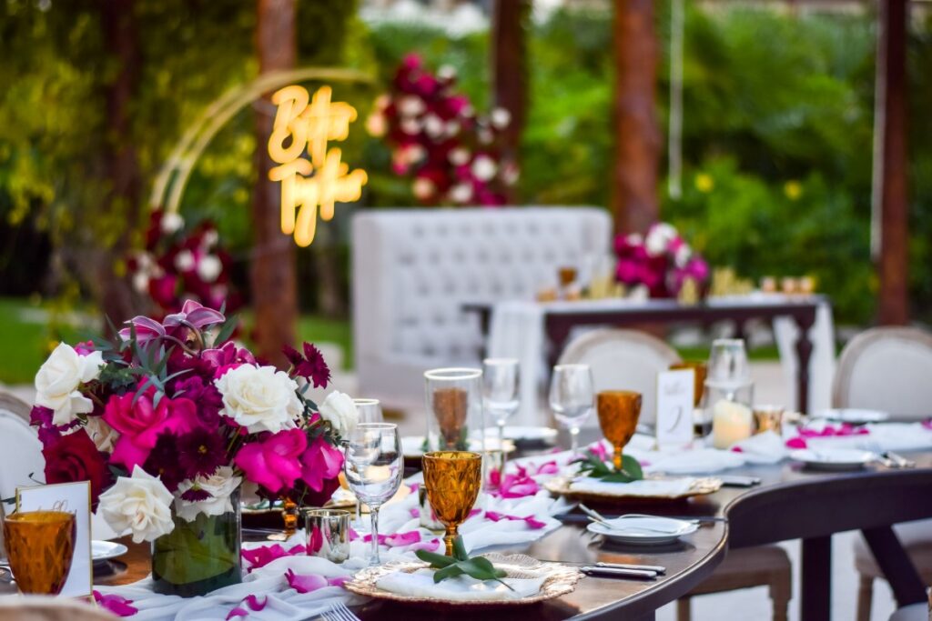 wedding set up at the secrets maroma wedding resort