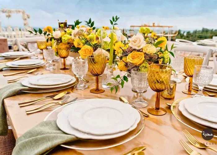 beautiful table set on Onyx terrace