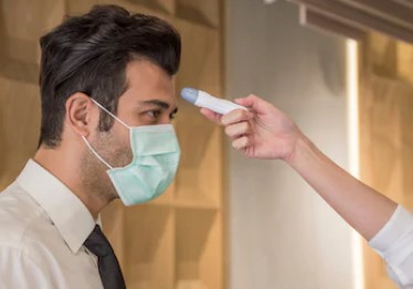 taking an employees temperature