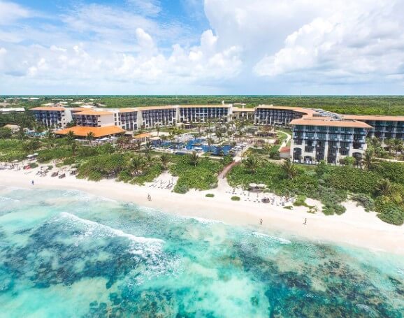 aerial view of the unico hotel in riviera maya