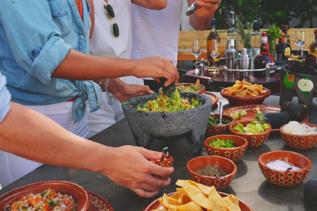 guacamole cooking class at a beach resort in the riviera maya