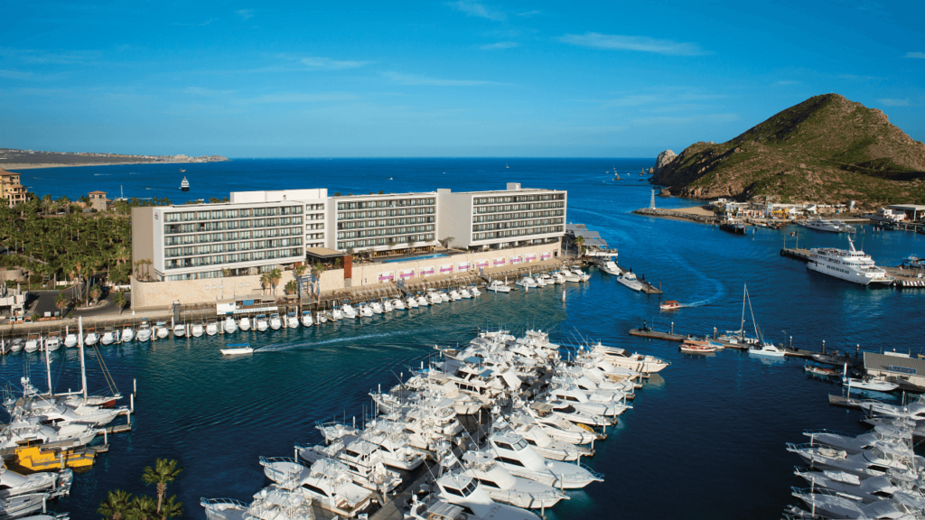 Aerial view of breathless cabo san lucas one of the best destinations for a bachelorette party
