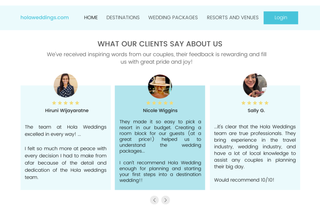 hola weddings reviews