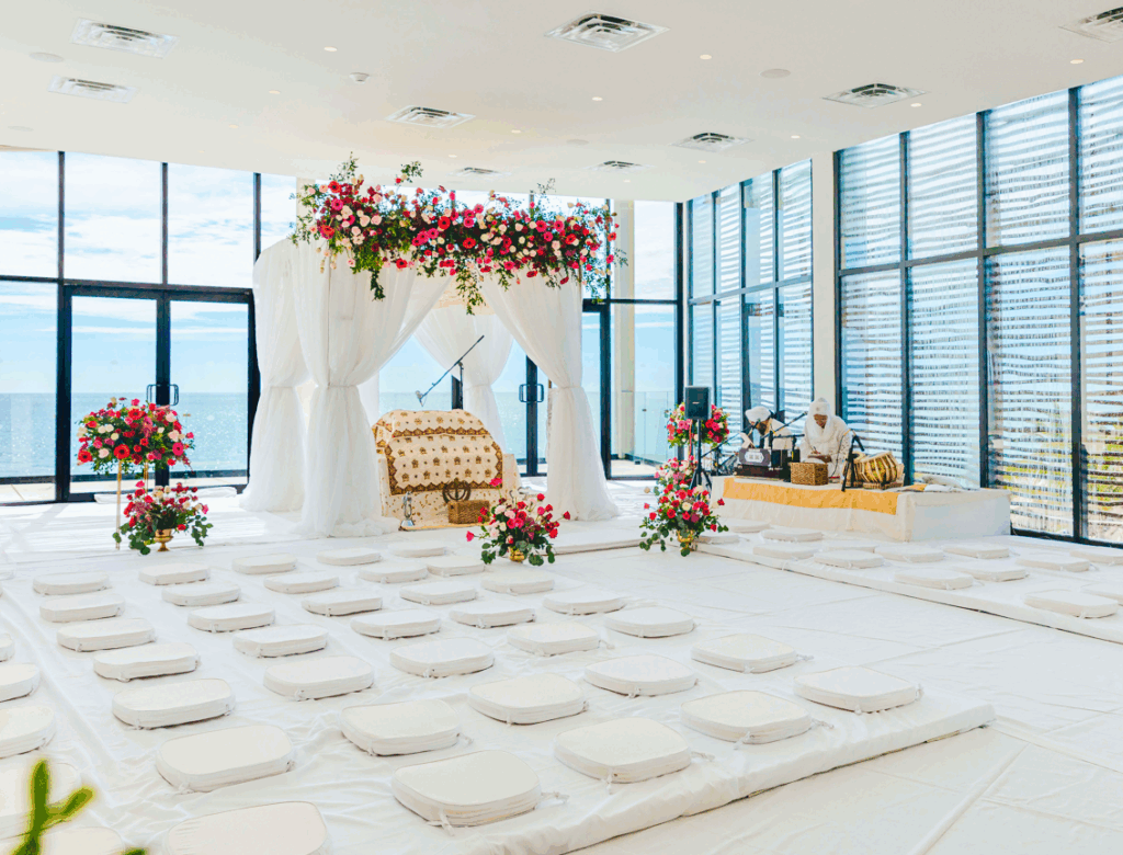 Indian wedding ceremony set up in the Indigo ballroom of the dreams sapphire